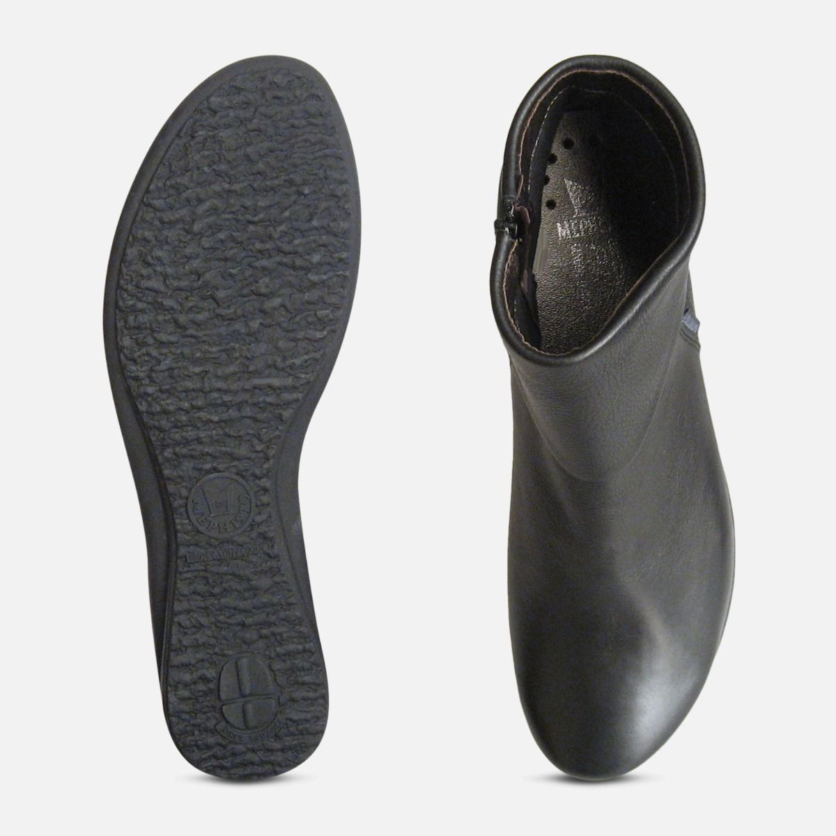 Mephisto Ladies Fiducia Black Leather Zip Boots