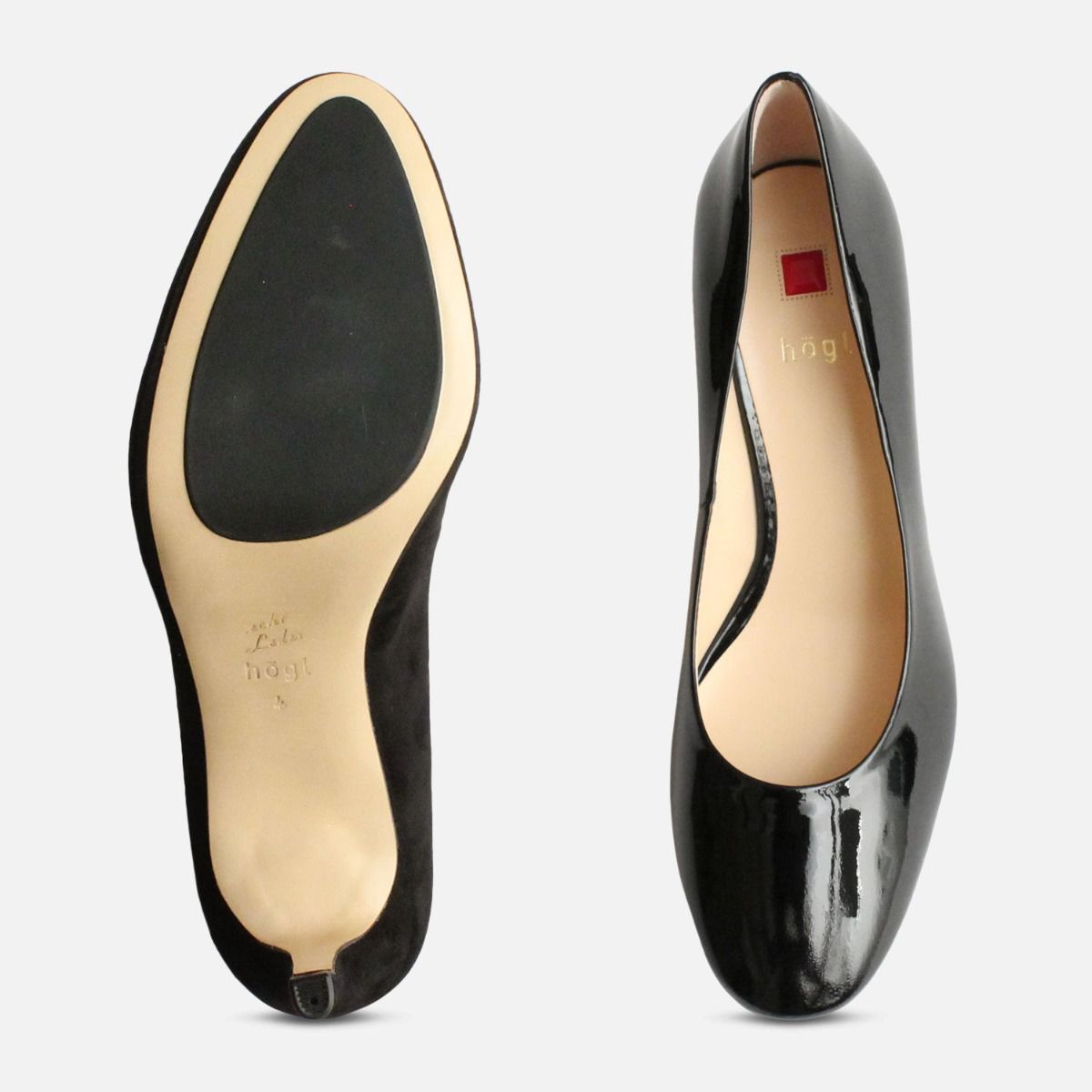 Black Patent High Heel Ladies Shoes by Hogl