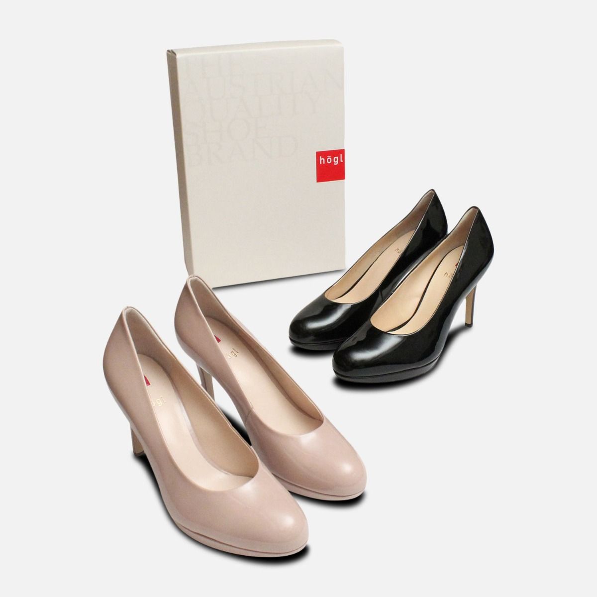 Black Patent High Heel Ladies Shoes by Hogl