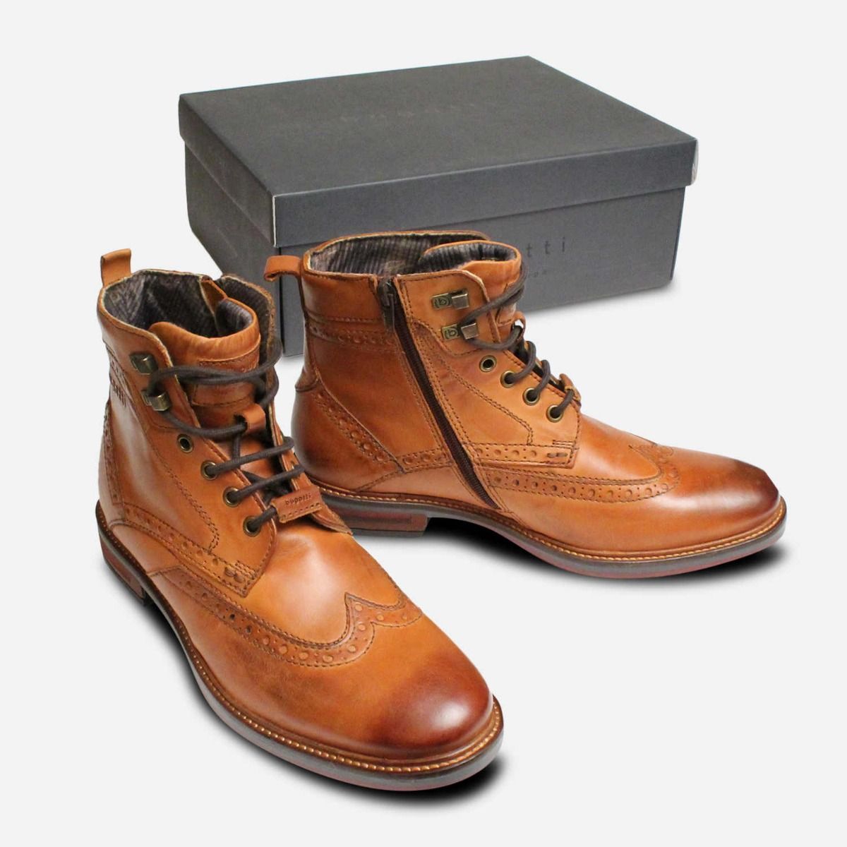 Bugatti Urban Trekking Zip Boot in Light Brown Leather