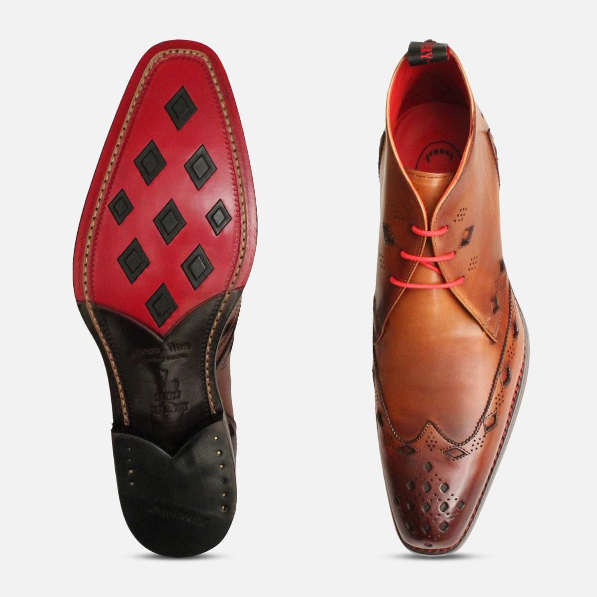 Premium Jeffery West Mahogany Diamond Chukka Boot
