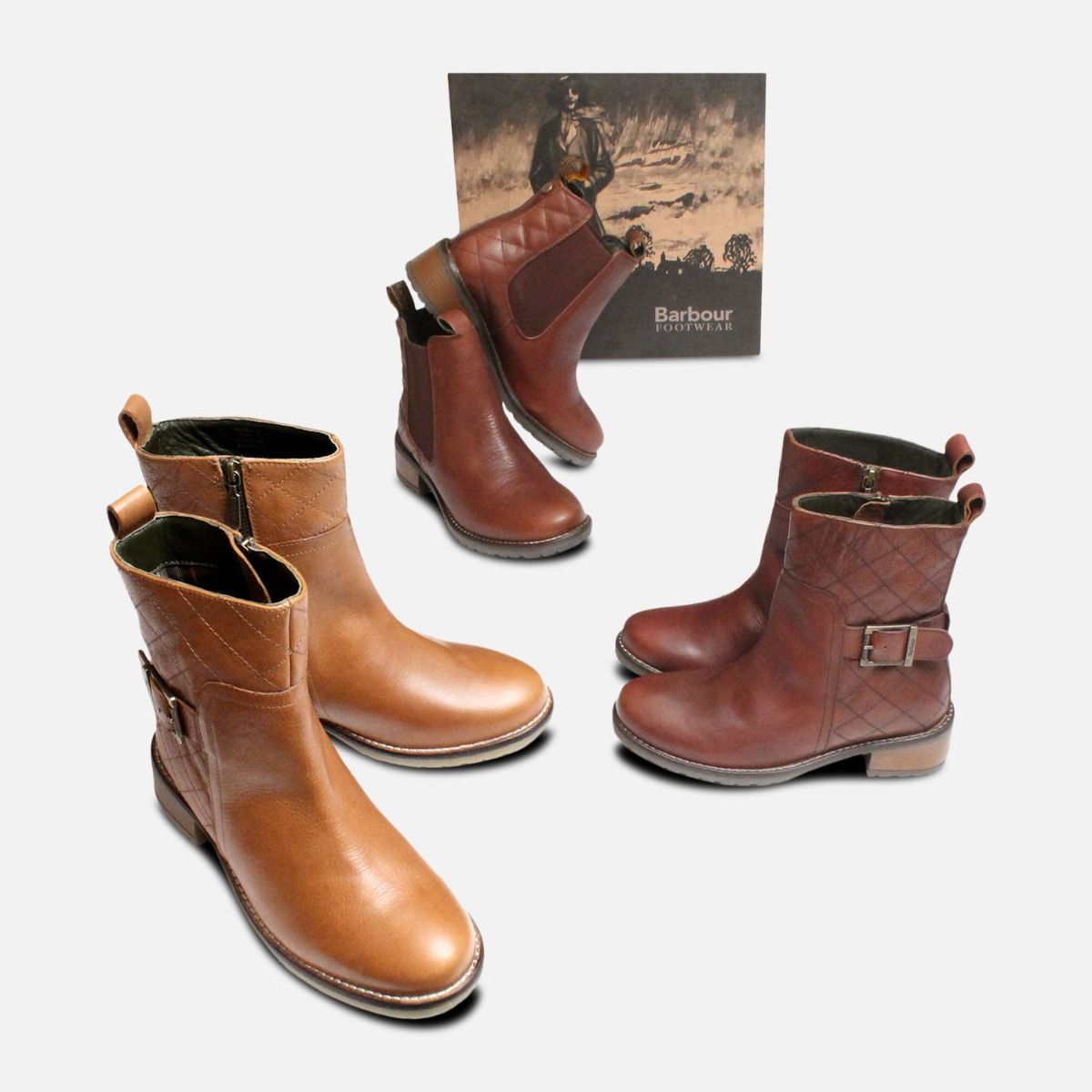 New Barbour Ladies Lambeth Quilt Zip Boots in Tan