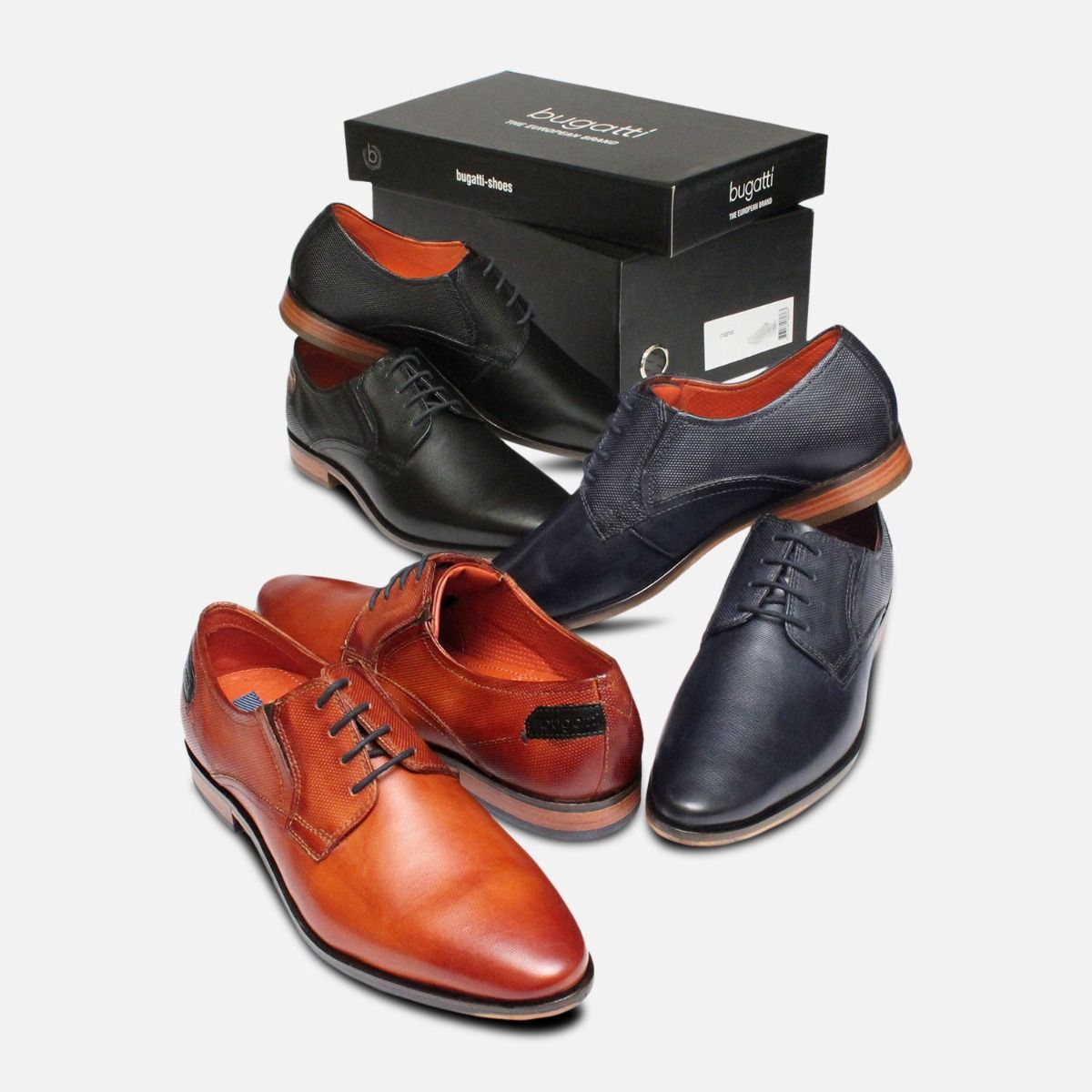 Mens Formal Pointed Bugatti Tan Shoes