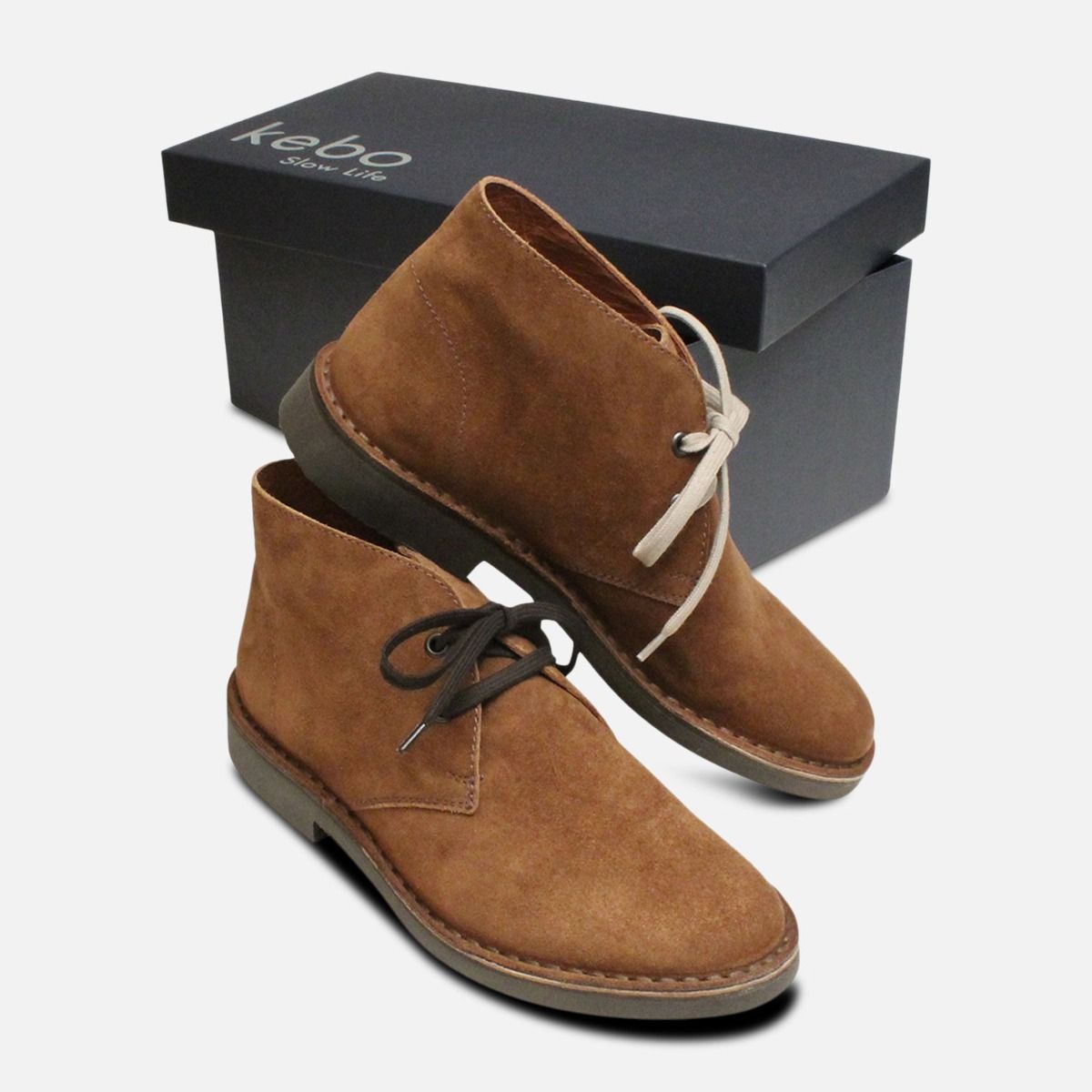 Peru Brown Suede Womens Italian Desert Boots