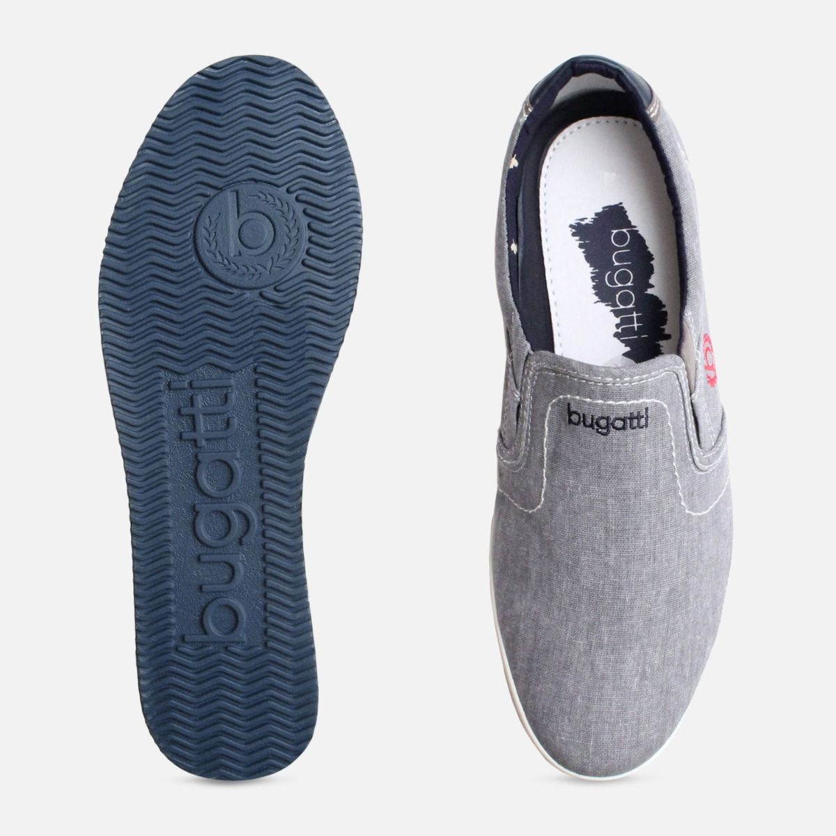 Exclusive Grey Canvas Plimsoll by Bugatti