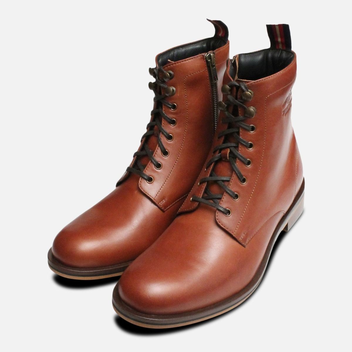 London Base - Wool Lined Leather Boot ‘Partridge’ Thomas Partridge Shoes Khaki Military Style Boot main image 2