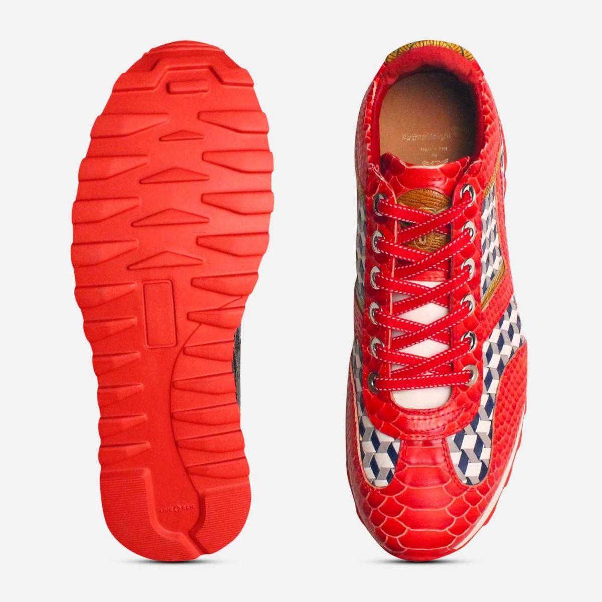 Red Anaconda Weave Premium Italian Designer Shoes
