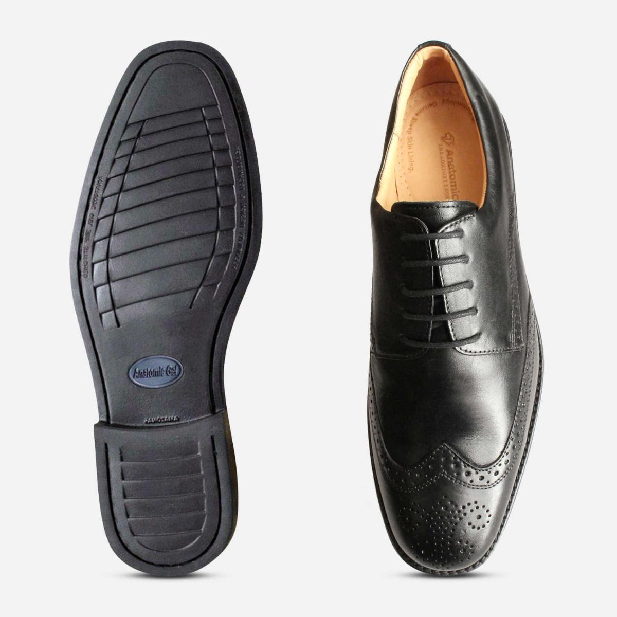 Formal Black Comfort Manaus Brogues by Anatomic Shoes
