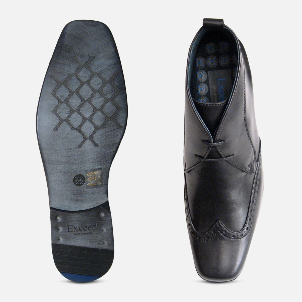 Wingcap Exceed Mens Black Chukka Boots