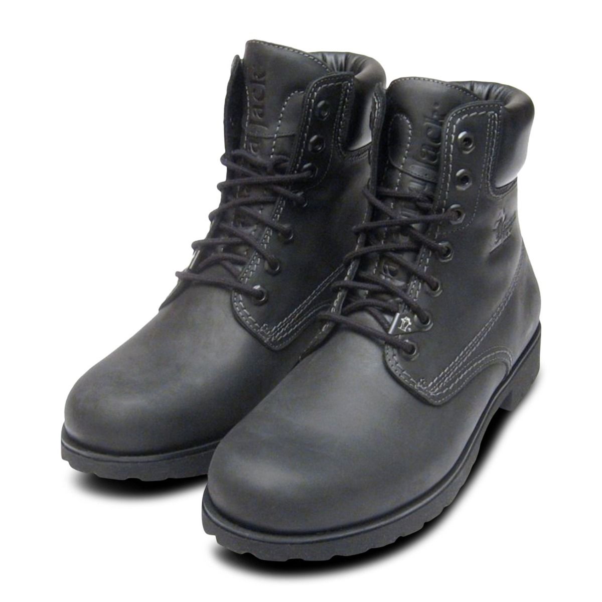 Panama Jack Black Leather Lace Up Ankle Boots Unisex Mens 8/Womens 10 Lug Sole Panama Jack Original Mens Black Napa Boots main image 2