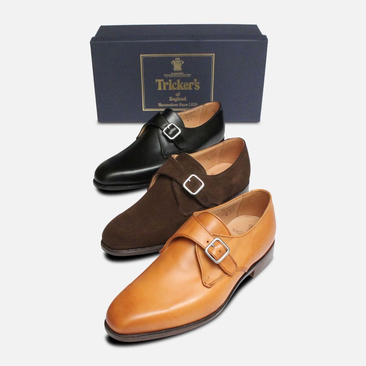 Mayfair Black Buckle Monk Trickers Shoes