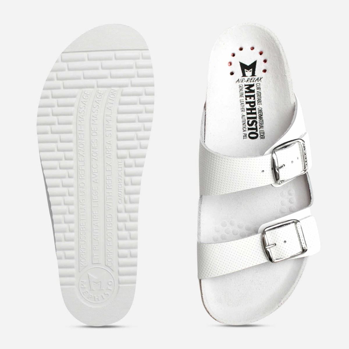 Mephisto Harmony Perforated White Patent Santals