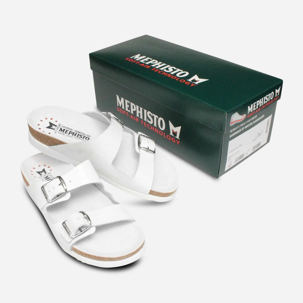 Mephisto Harmony Perforated White Patent Santals