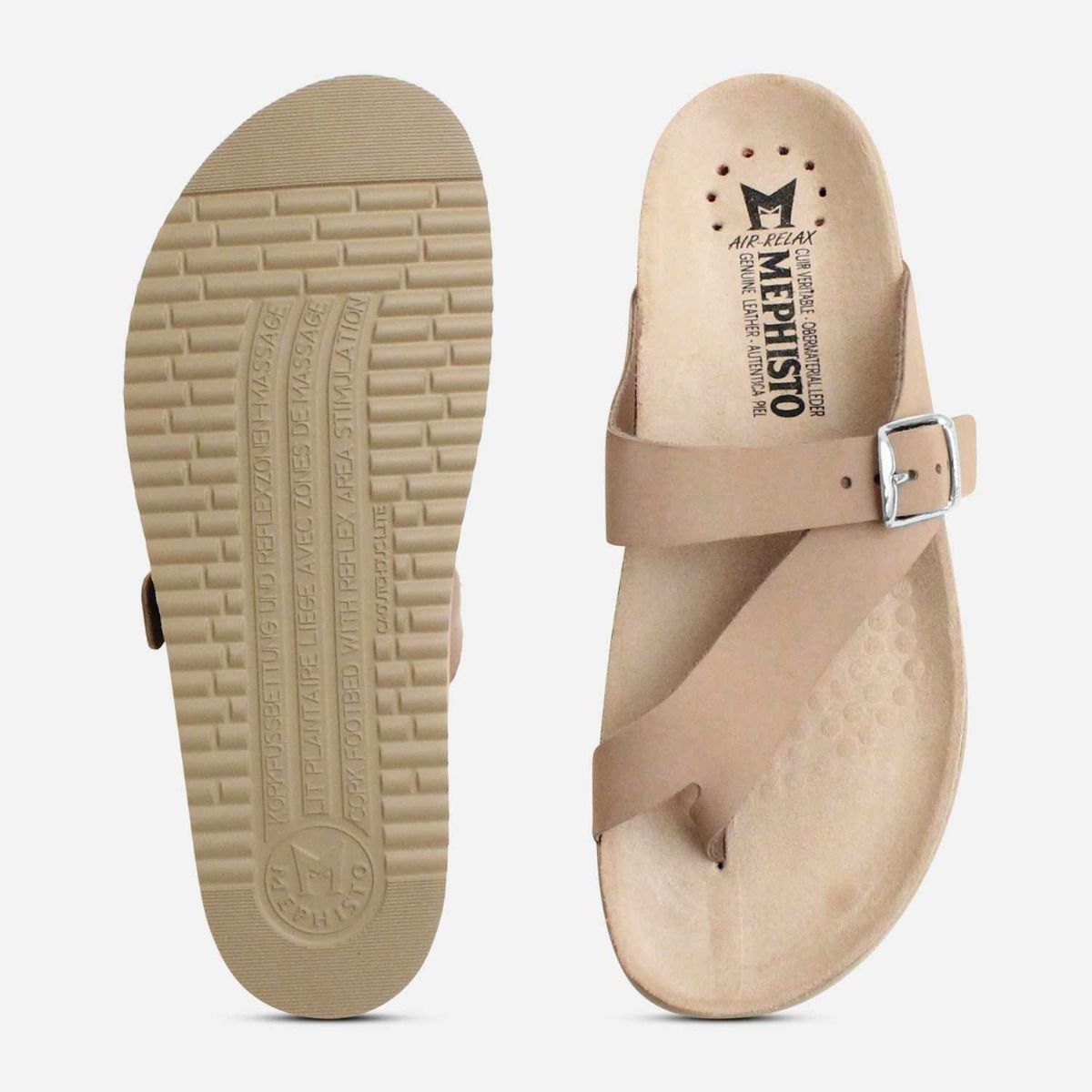 Mephisto Helen Sandals in Light Taupe Nubuck