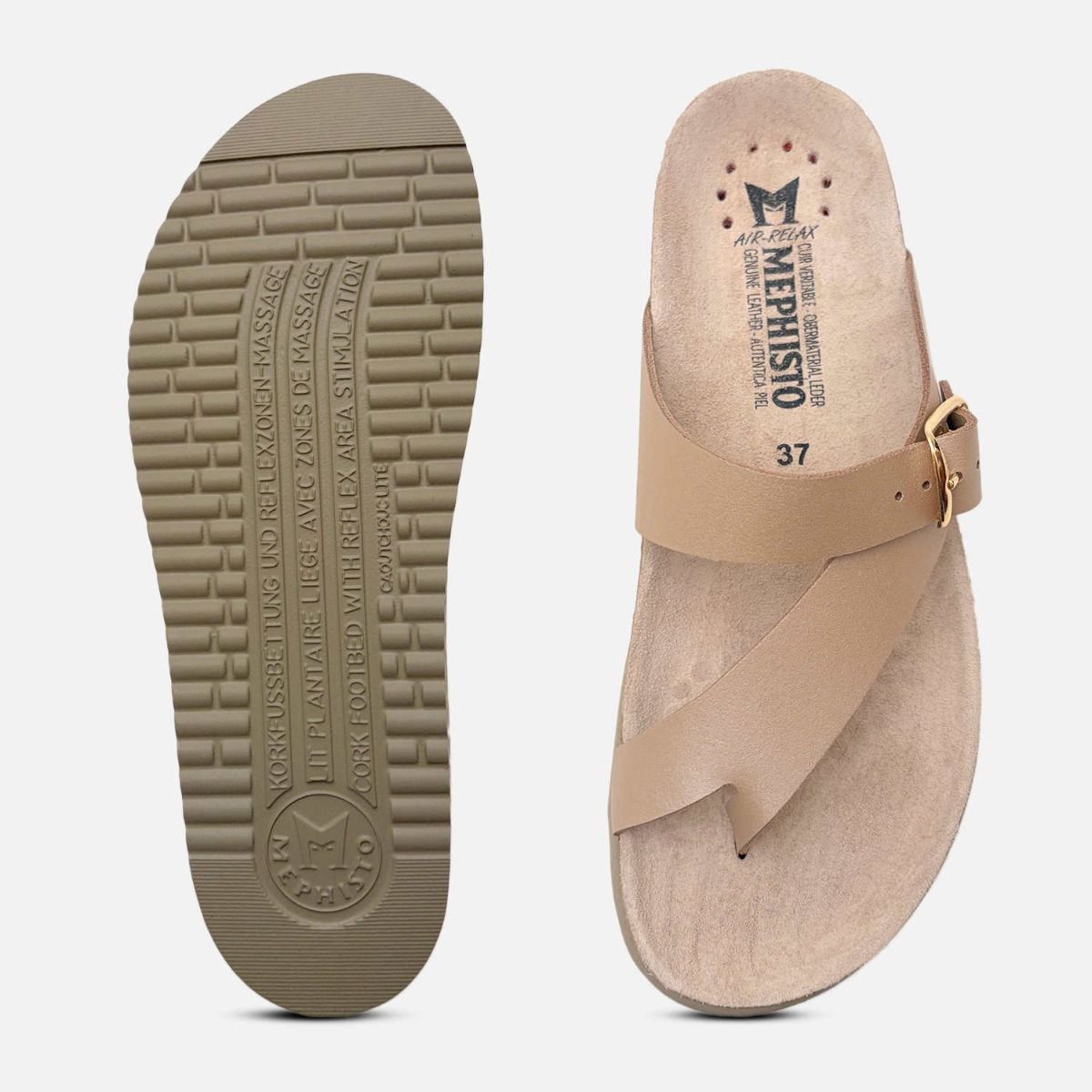 Mephisto Helen Sandals in Pearl Platinum Leather
