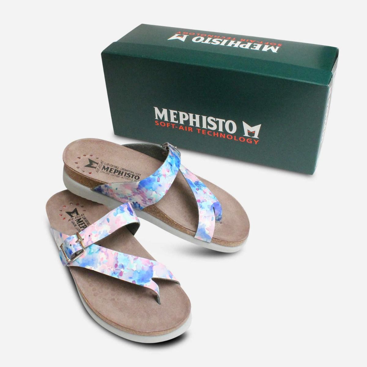 Mephisto Helen in Multi Colour Sky Blue Patent Leather