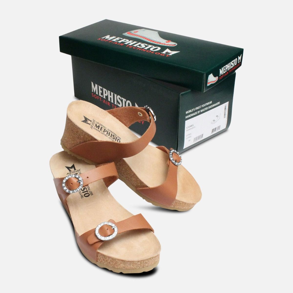 Ladies Lidia Camel Brown Mephisto Sandals
