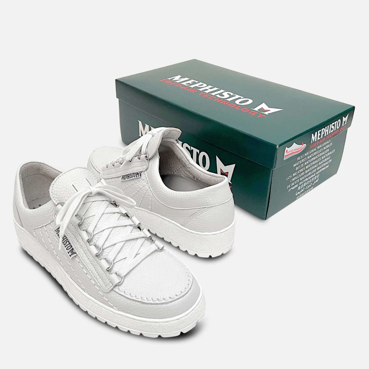 Mephisto Rainbow in New White Mamouth Leather