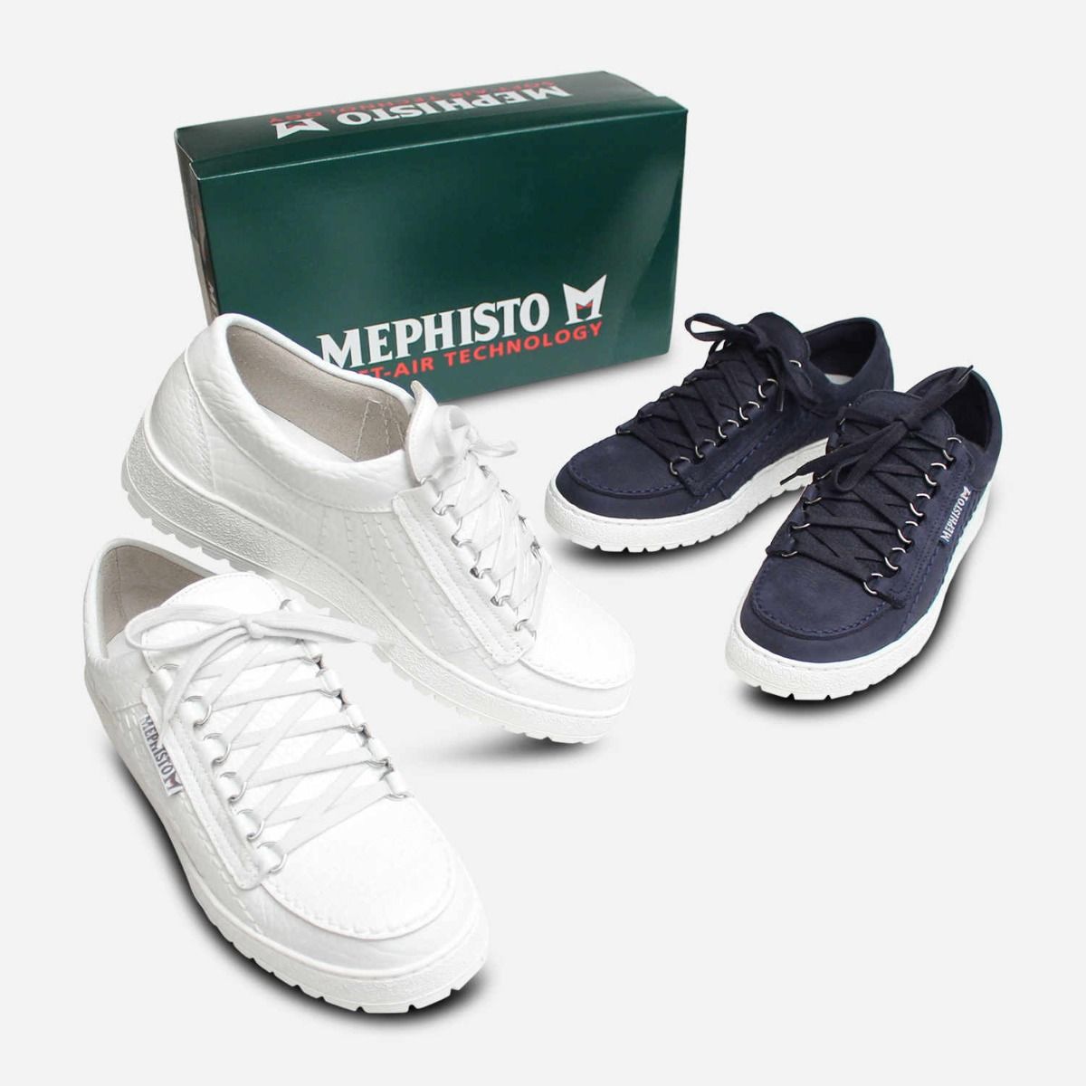 Mephisto Navy Blue Sportbuck Rainbow Shoes for Men