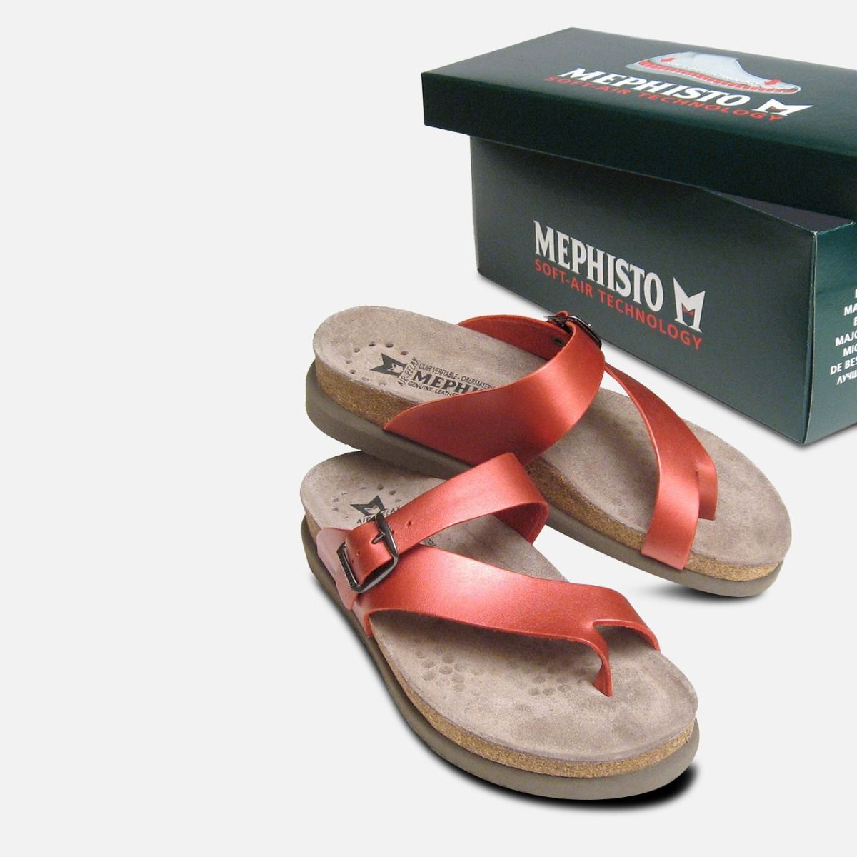 Ladies Helen in Pink Metallic Leather by Mephisto Sandals