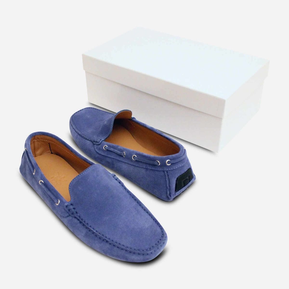 Blue Denim Jeans Suede Shoes by Arthur Knight