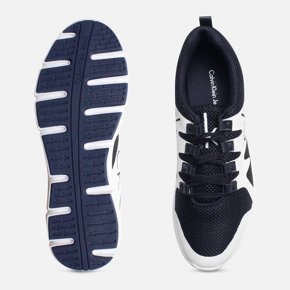 Calvin Klein Mens Murphy Navy & White Mesh Trainers