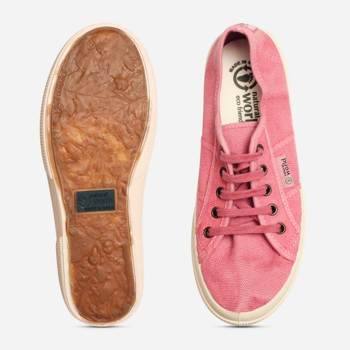 Natural World Bright Pink Vegan Canvas Shoes