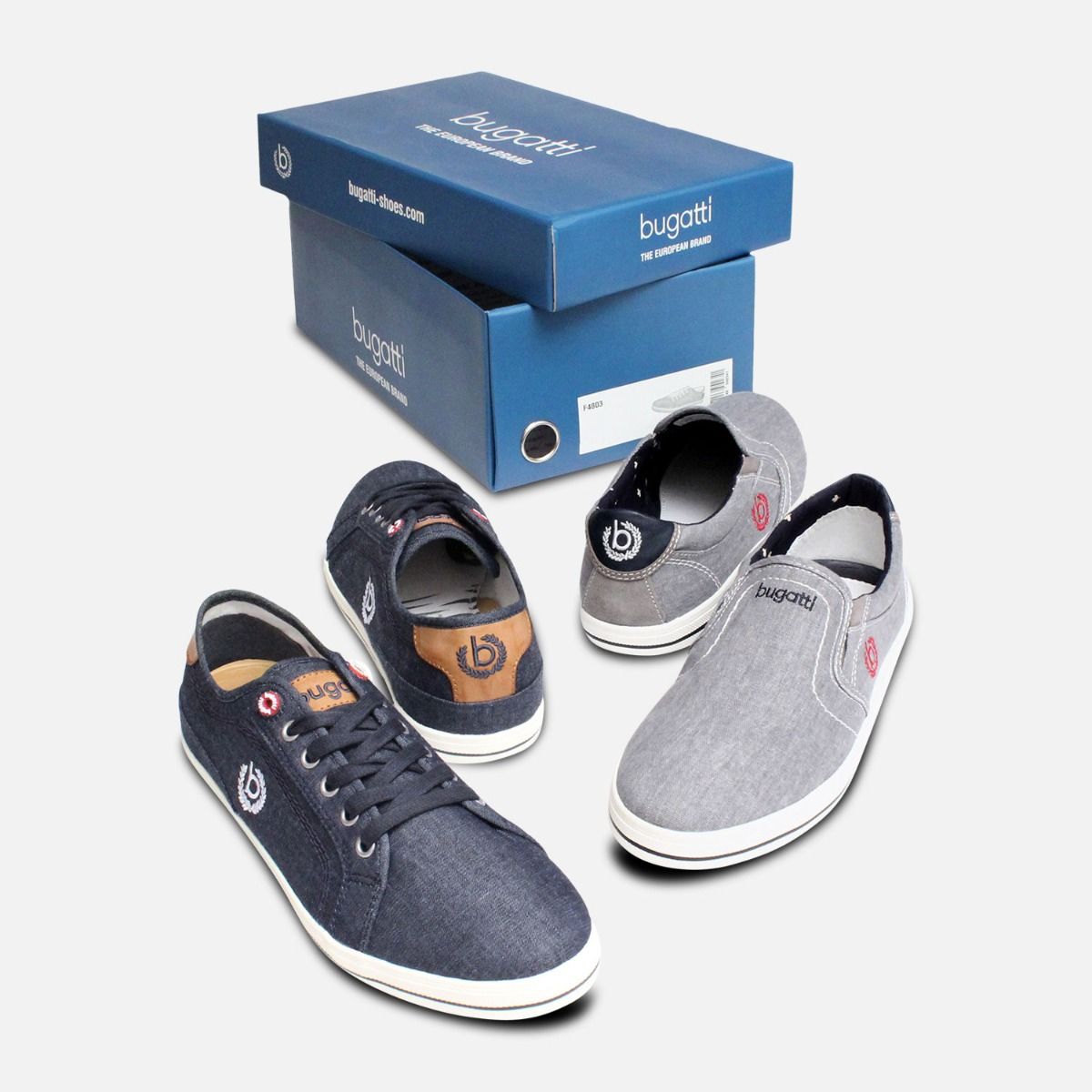 Designer Navy Blue Canvas Trainer by Bugatti