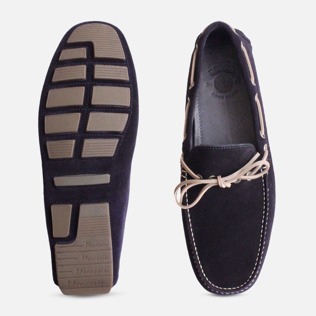 Navy Blue & Grey Designer Driving Shoes