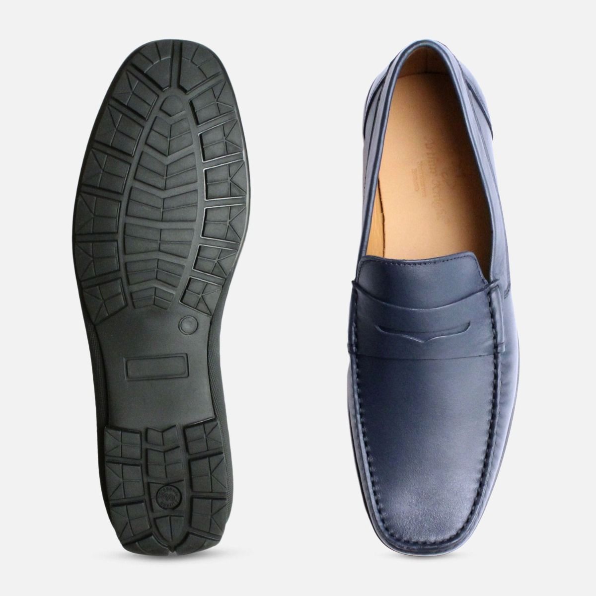 Luxury Navy Blue Italian Moccasins by Arthur Knight Shoes