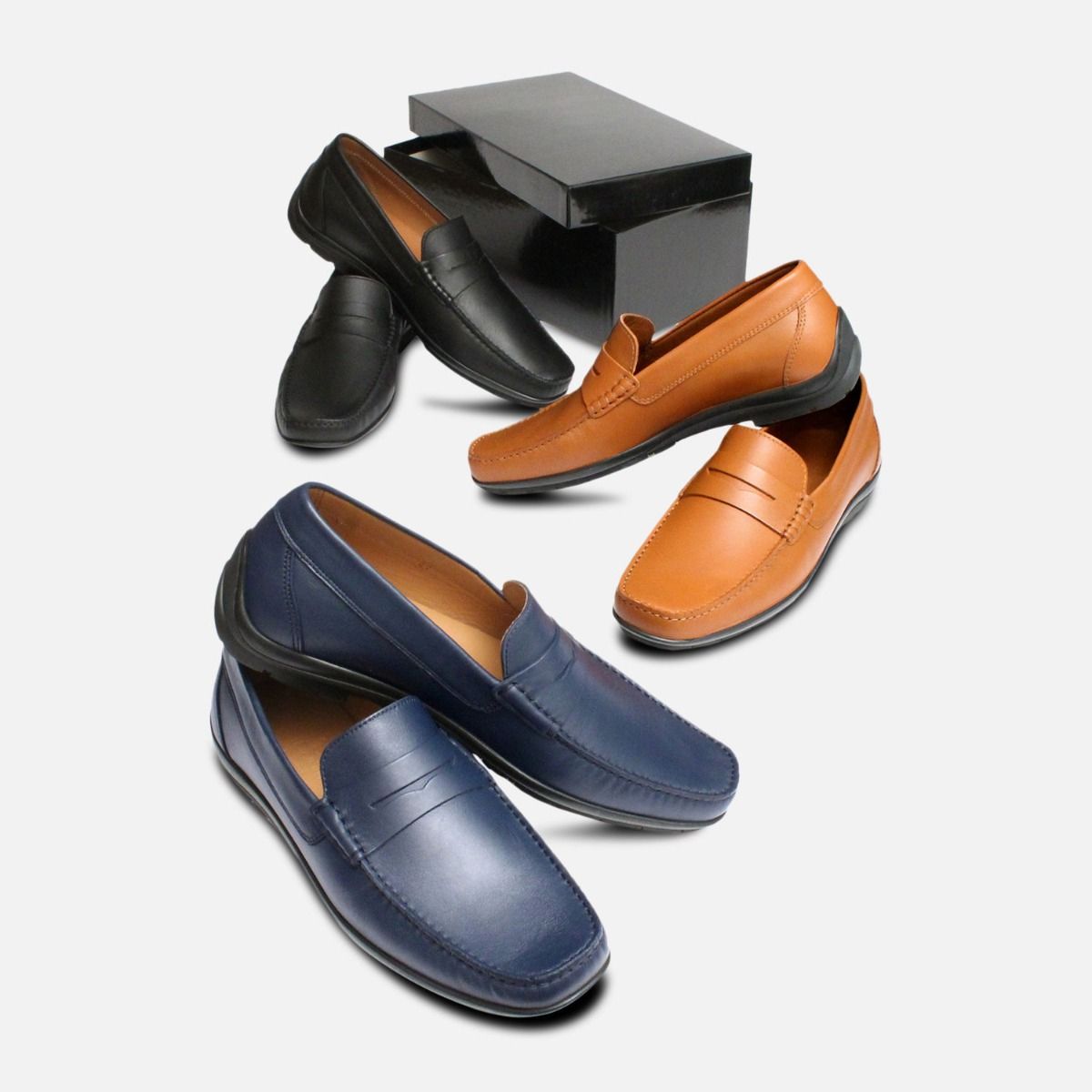 Luxury Navy Blue Italian Moccasins by Arthur Knight Shoes