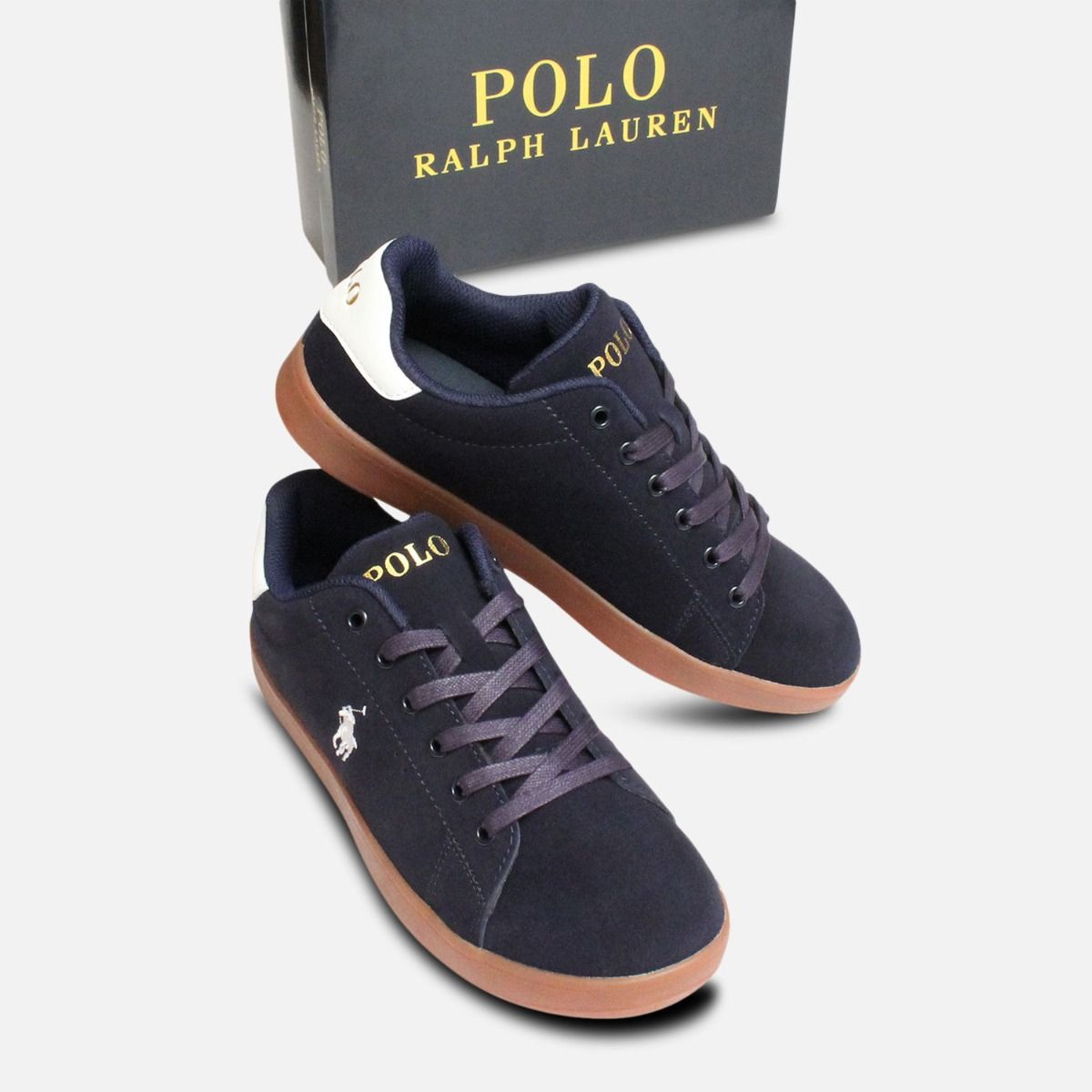 Navy Suede Ralph Lauren Polo Kids Quincey Shoes