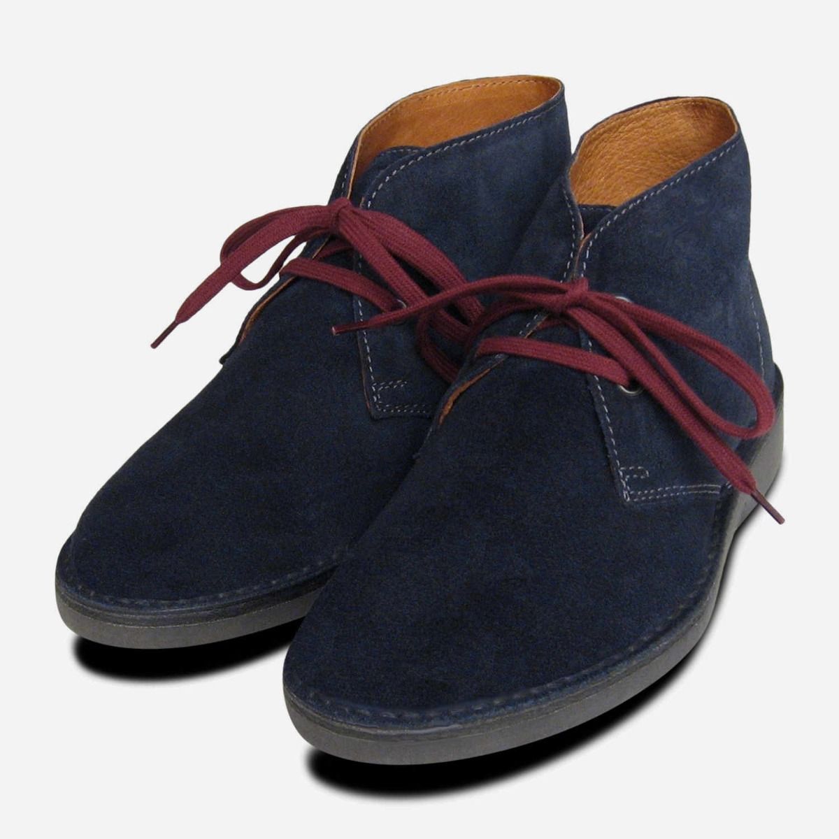 Suede Navy Blue Desert Boots Chukka Kebo Slow Life 9.5 Italian Sky Blue Suede Designer Womens Italian Desert Boots main image 2