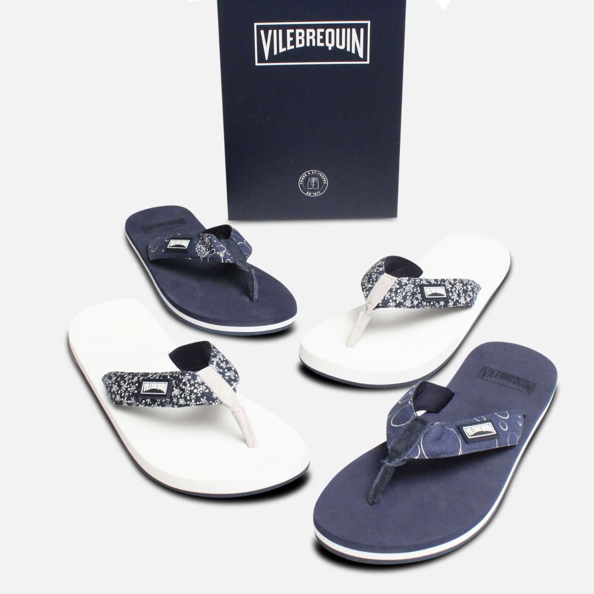 Vilebrequin Navy Turtle Bubbles Sandals