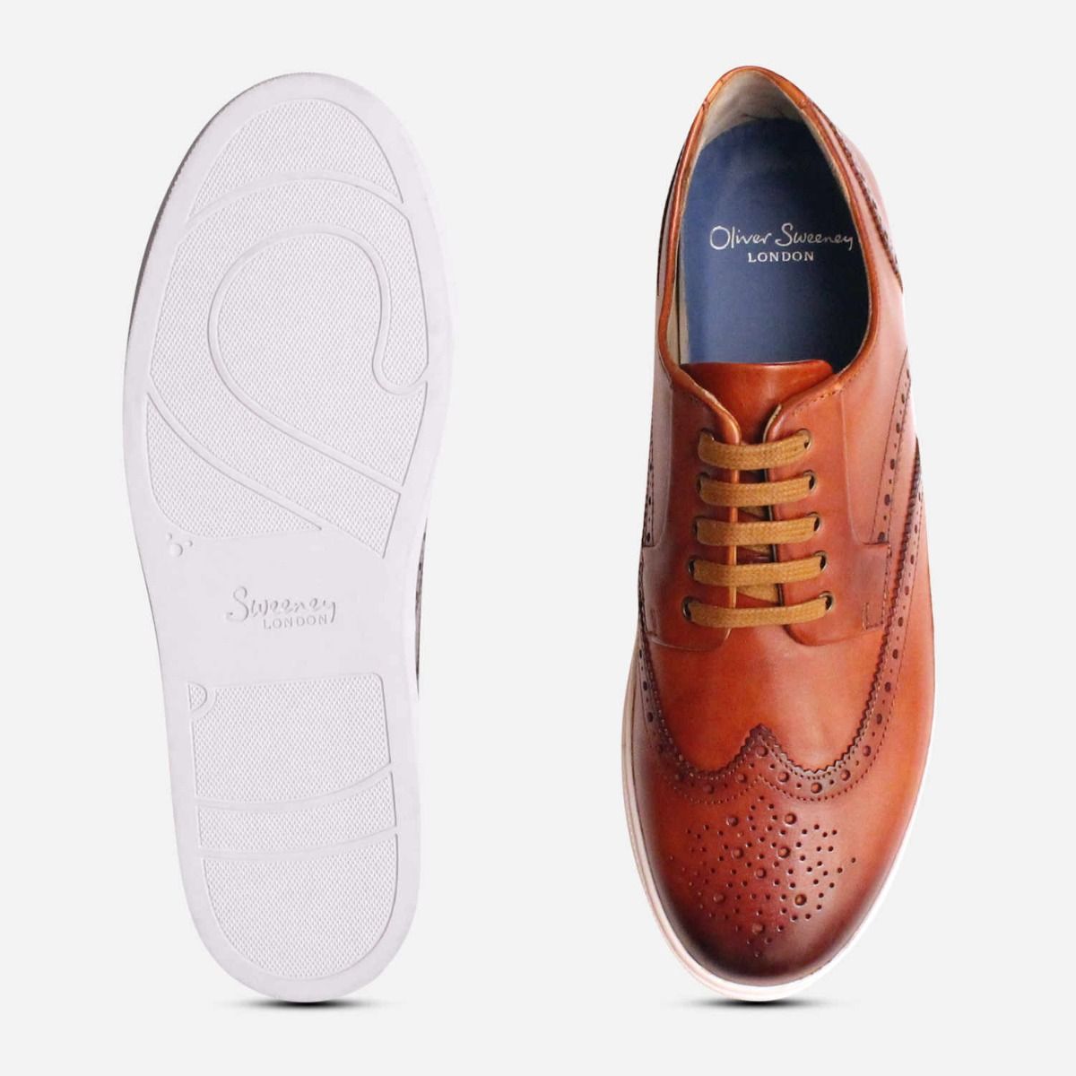 Oliver Sweeney London Cupsole Brogues in Tan Leather