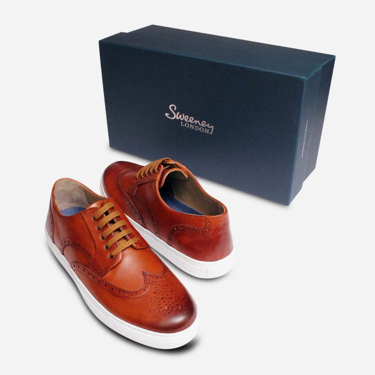 Oliver Sweeney London Cupsole Brogues in Tan Leather