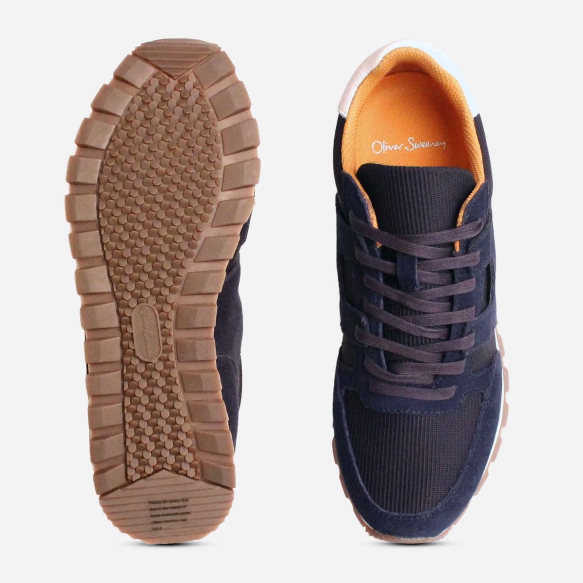 Oliver Sweeney Designer Luxury Navy Blue Lace Up Sneakers