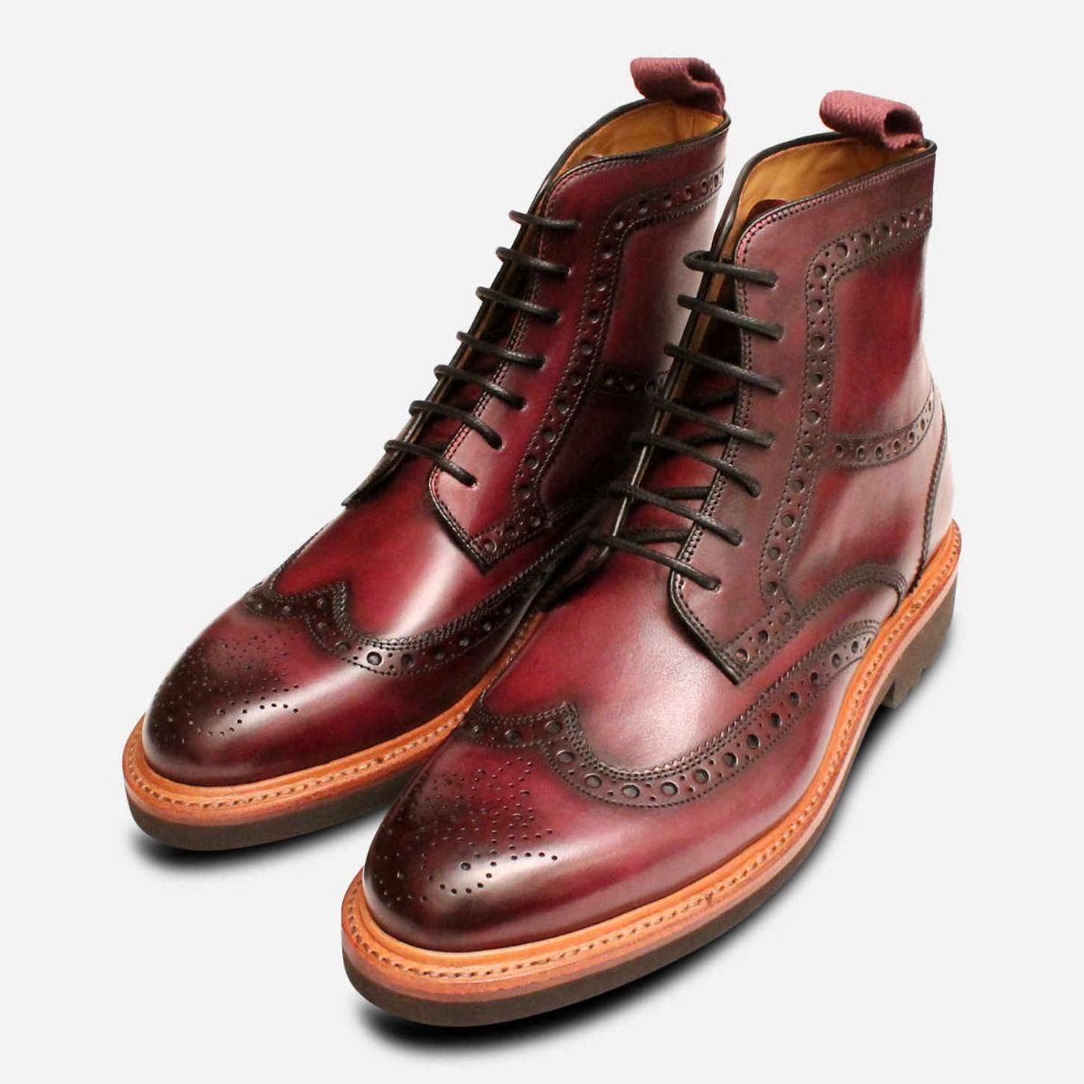 Oliver Sweeney $500+ Handcrafted Italian Leather Boots – New (Size 9.5) Sarzedo Burgundy | Leather Biker Boots | Men main image 3