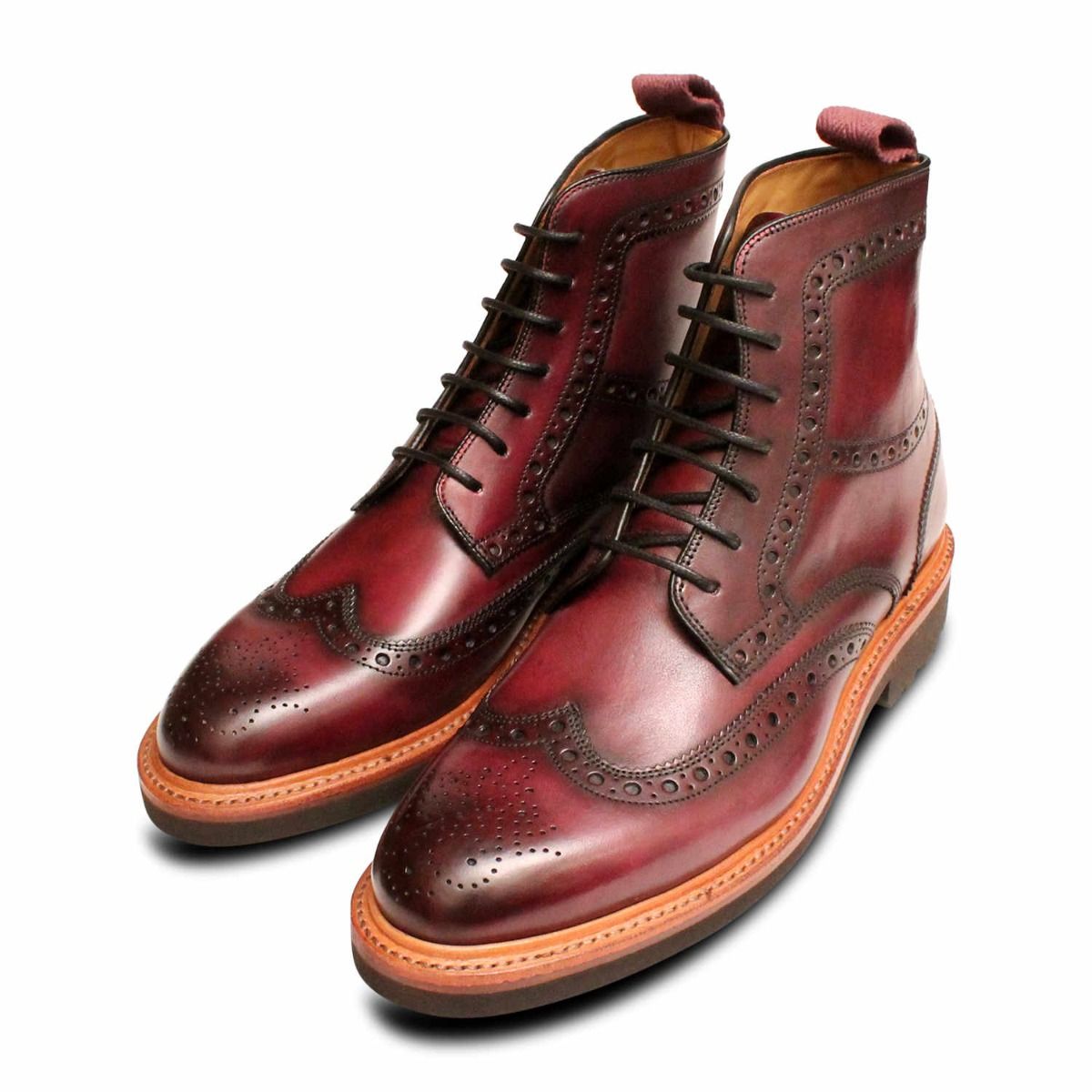 Sweeney London Baehler Burgundy Leather Cap Toe Lace Up Shoes Men\'s 8 Men main image 4