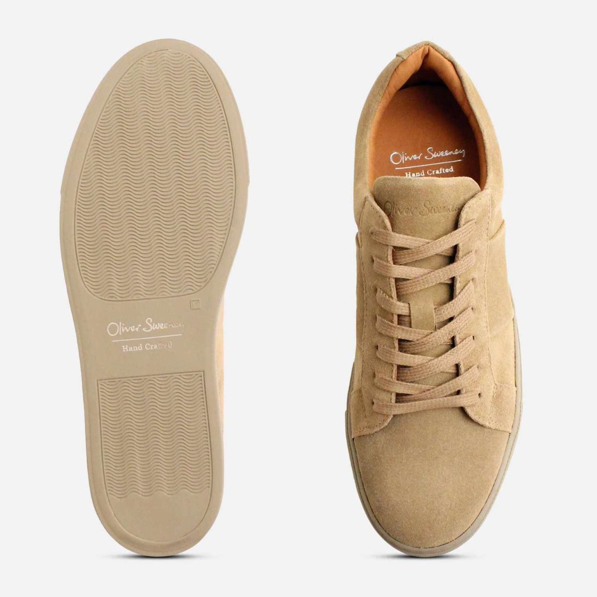 Oliver Sweeney Designer Sand Suede Cupsole Sneakers