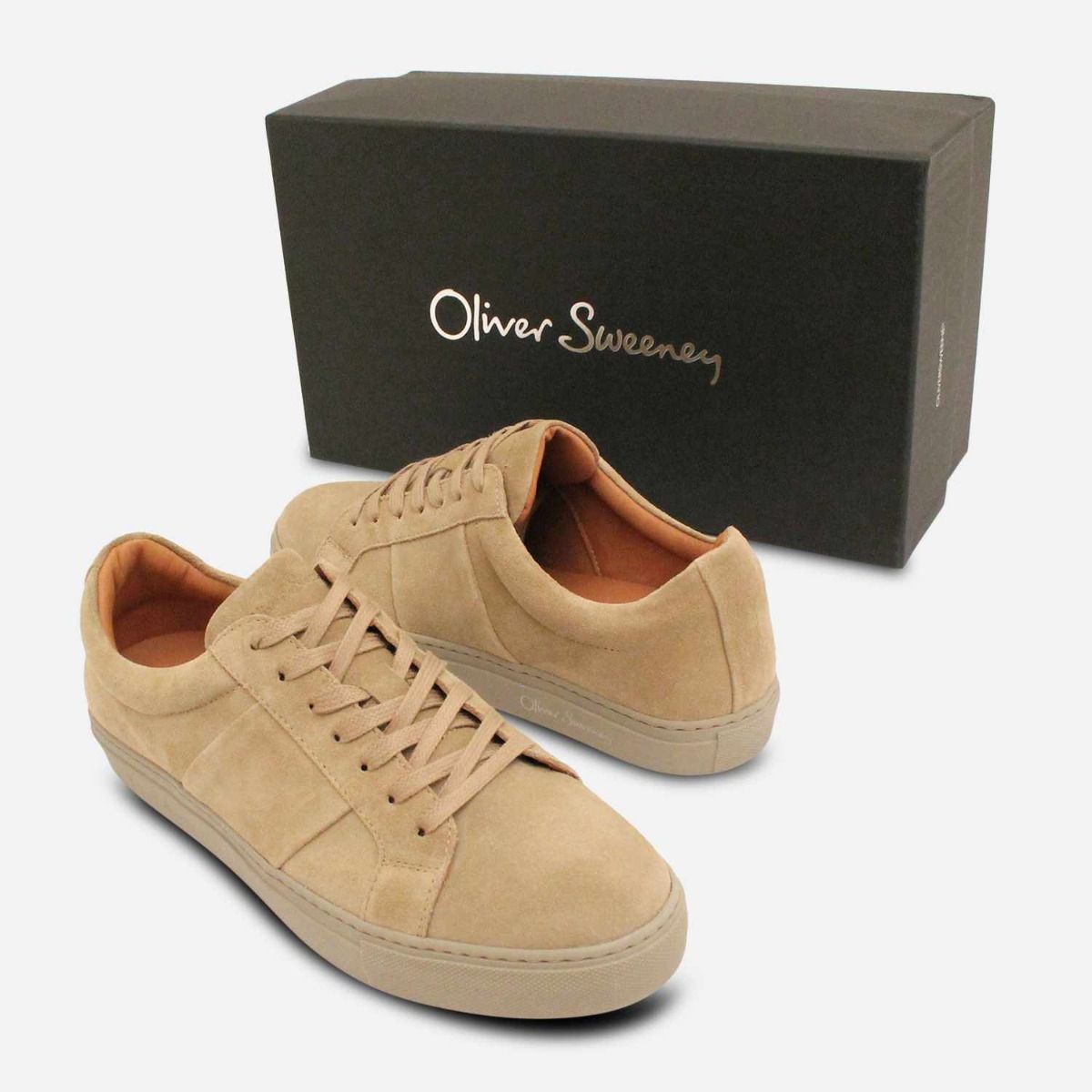 Oliver Sweeney Designer Sand Suede Cupsole Sneakers