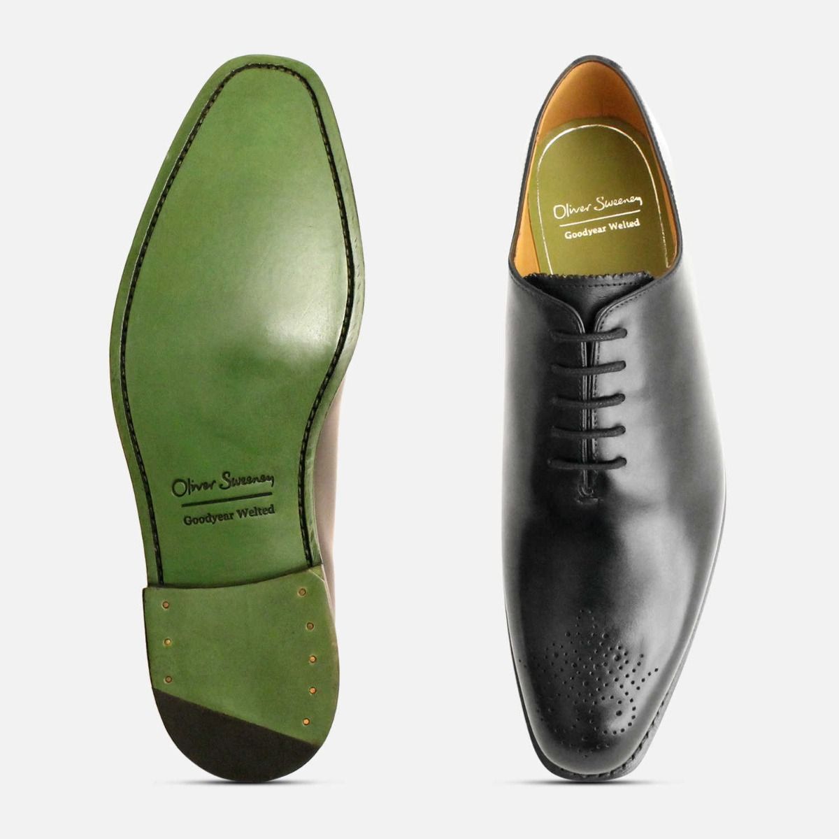 Oliver Sweeney Black Goodyear Wholecut Oxford Brogue