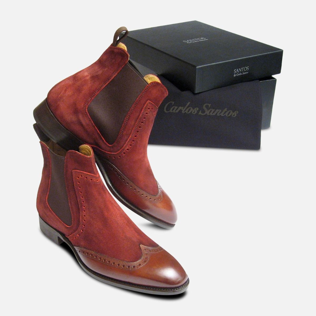 Conquer Two Tone Rustic Wine Carlos Santos Shoes