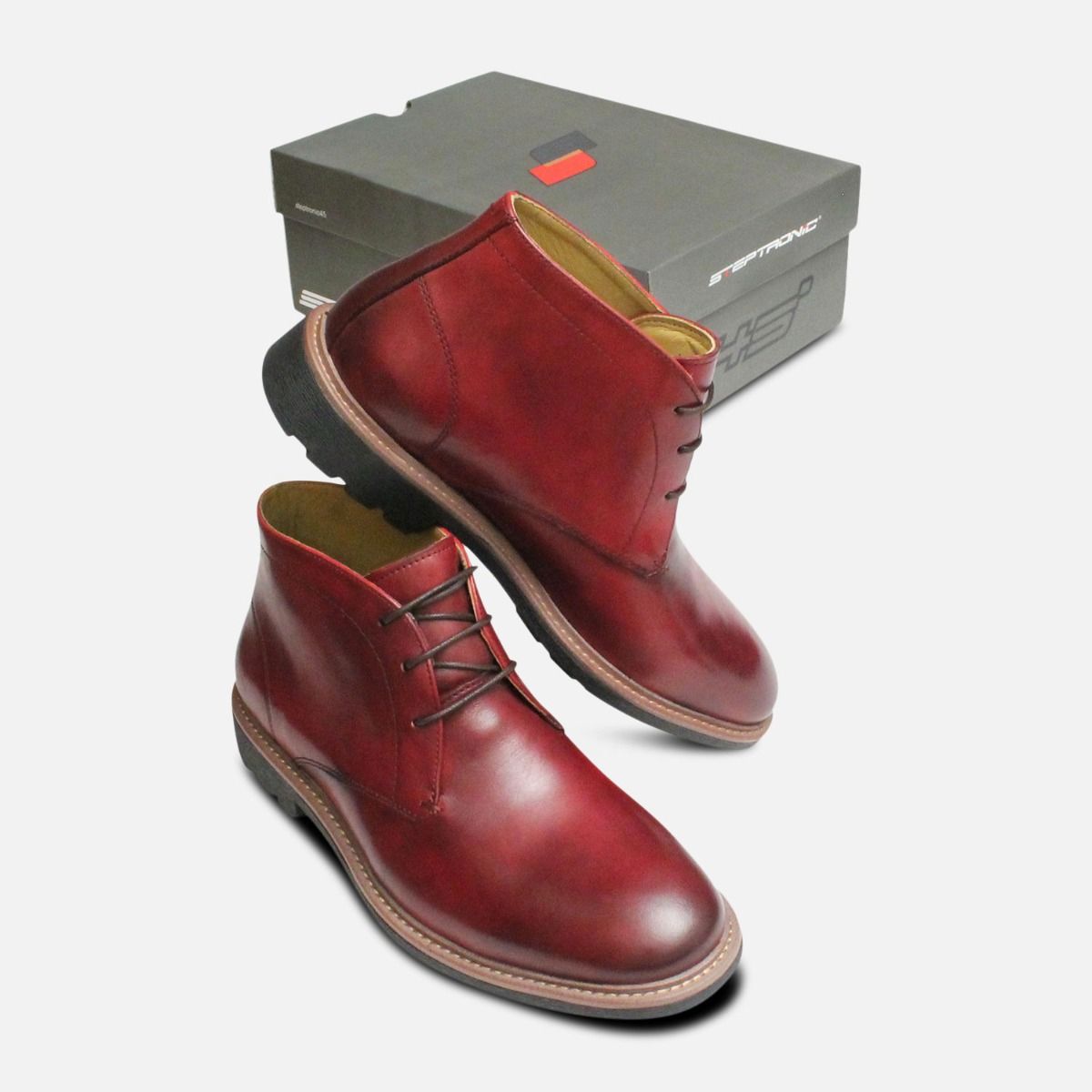 Oxblood Burgundy Chukka Boots by Steptronic Shoes