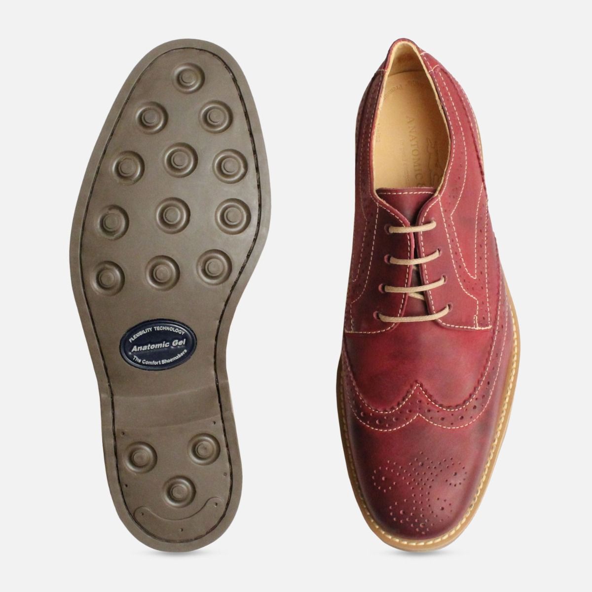 Burgundy Mens Brogues Oxblood Anatomic Shoes