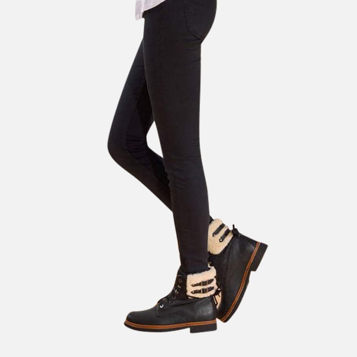 Ladies Black Panama Jack General Aviator Cotton Lined Fur Boots