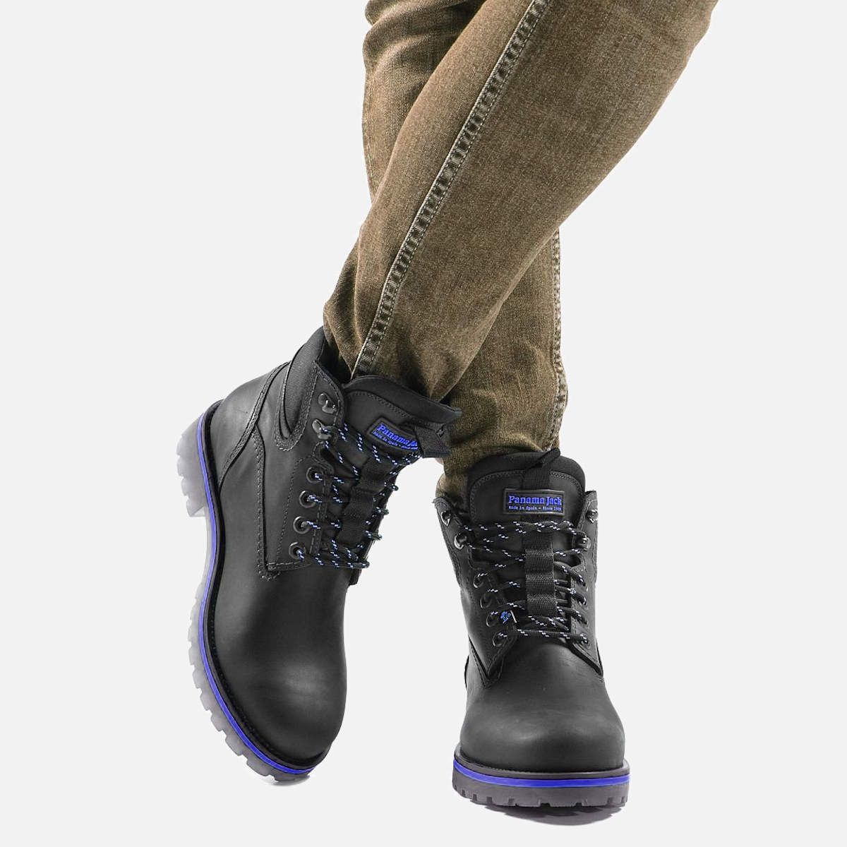 Panama Jack Gore Tex Waterproof Black & Blue Walking Boots