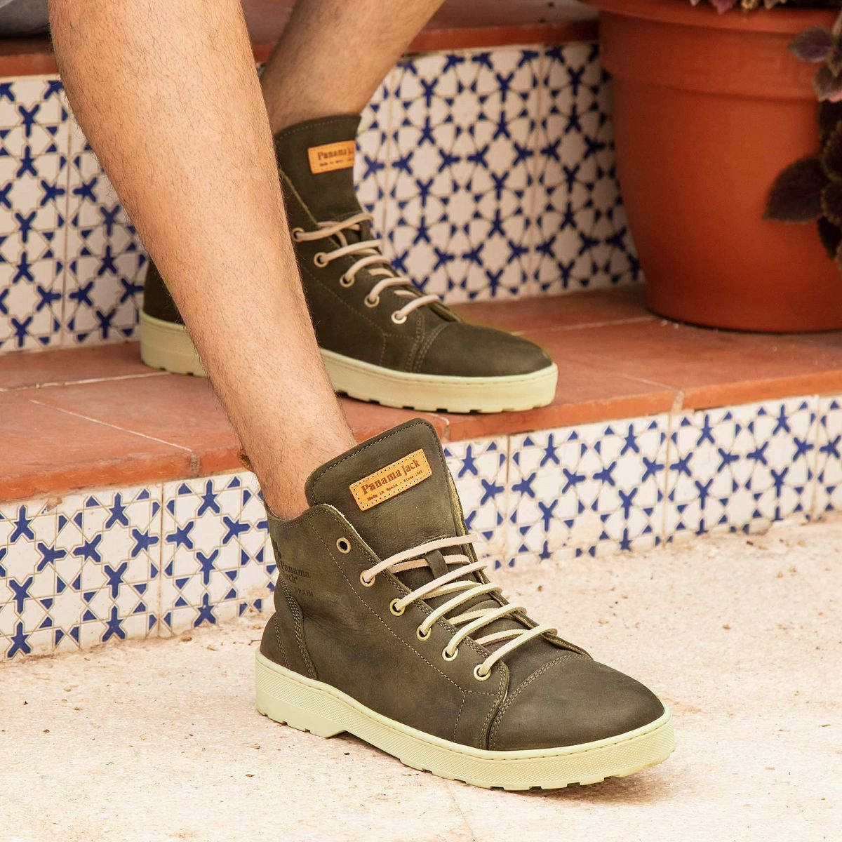 Panama Jack Khaki Green Manhattan C2 Lace Up Boots