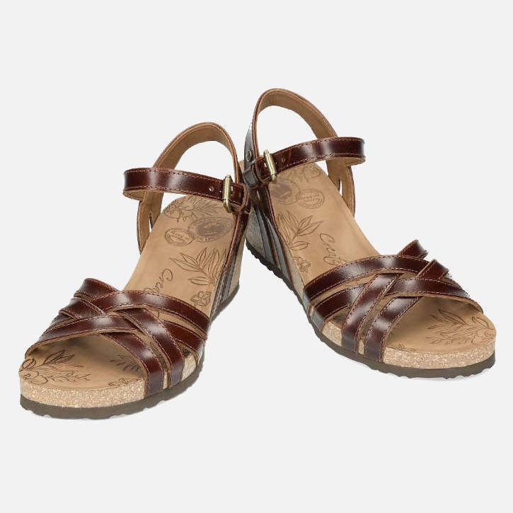 Panama Jack Womens Vera Sandals in Brown Pull-Up Leather