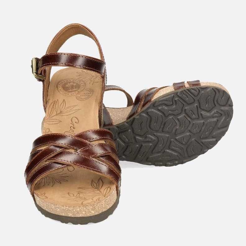 Panama Jack Womens Vera Sandals in Brown Pull-Up Leather